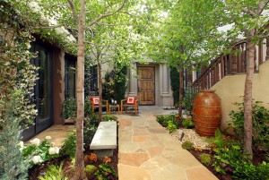 Stone Pathway to Door with Trees