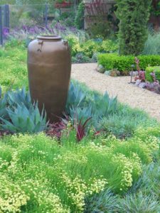 Gravel pathway with large Pot